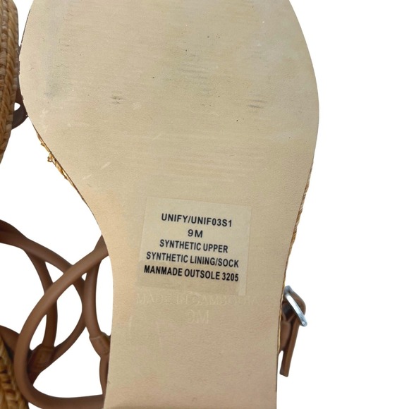 Steve Madden Tan Raffia Wedge Sandals Strappy Espadrille Platform Size 9 NWOB - Picture 11 of 11